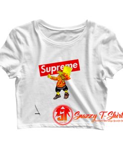 Dabbing Supreme Bart Simpson Crop Top Shirt