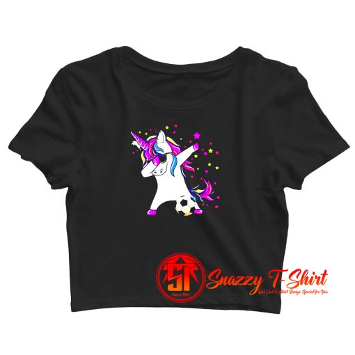 Dabbing Unicorn Soccer Crop Top Shirt