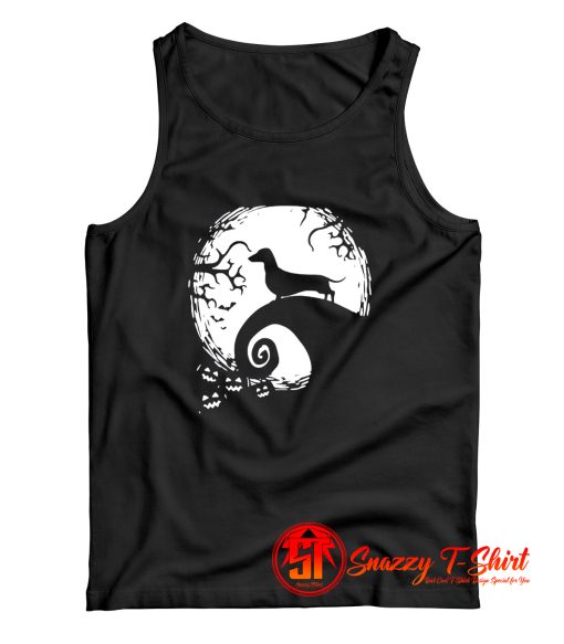 Dachshund And Moon Halloween Tank Top