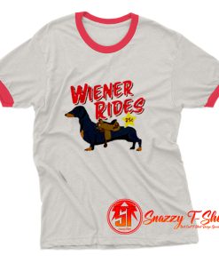 Dachshund Wiener Rides 25c Ringer Tee