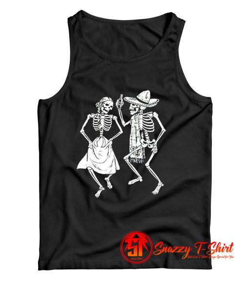 Dancing Skeletons Sugar Skull Day of the Dead Dia de los Muertos Mexican Heritage Halloween Gothic Tank Top