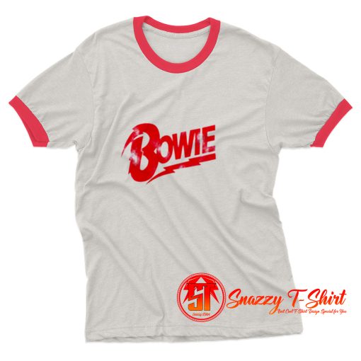 David Bowie Red Bowie Logo Unisex Ringer Tee