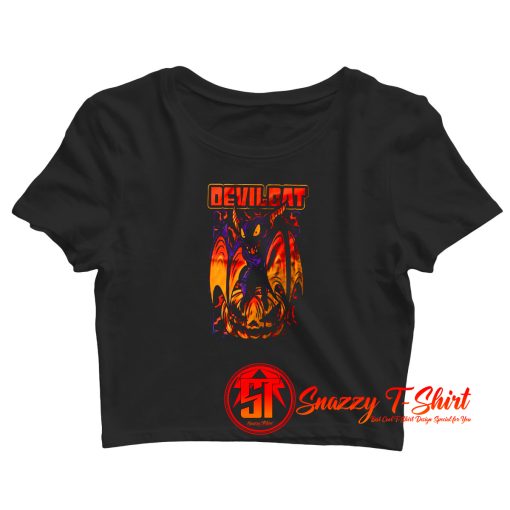 Devil Bat Halloween Crop Top Shirt