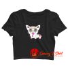 Dia De Los Muertos Sugar Skull Corgi Crop Top Shirt