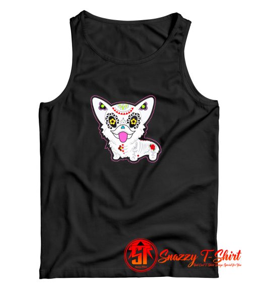 Dia De Los Muertos Sugar Skull Corgi Tank Top