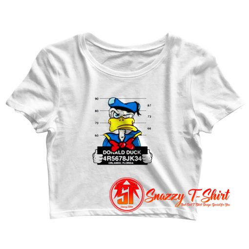 Disney Donald Duck Mugshot Cartoon Crop Top Shirt