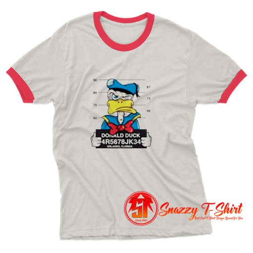 Disney Donald Duck Mugshot Cartoon Ringer Tee