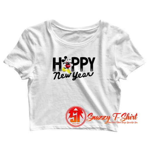 Disney Mickey Mouse Happy New Year Crop Top Shirt