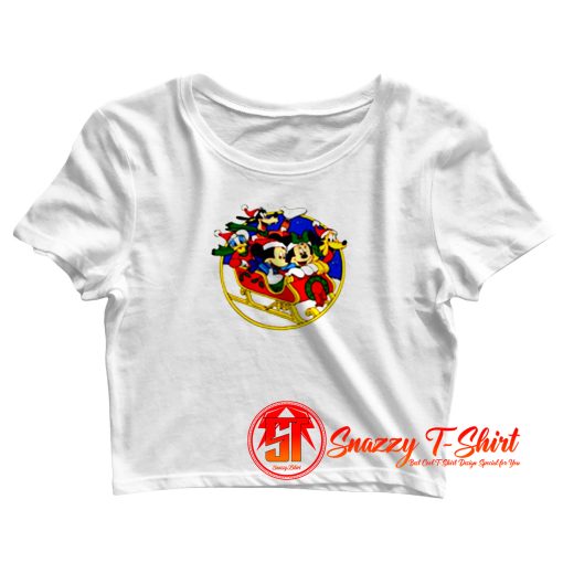 Disney Mickey Sleigh Squad Christmas Crop Top Shirt