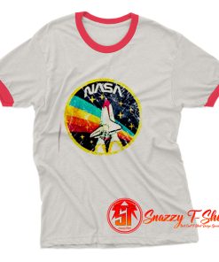 Distressed Logo Space Agency NASA Ringer Tee