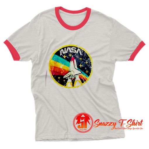 Distressed Logo Space Agency NASA Ringer Tee