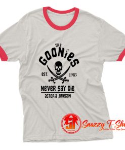 Distressed The Goonies Never Say Die Ringer Tee