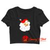 Distressed Vintage Santa Claus Crop Top Shirt