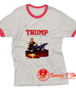 Donald Trump Slogan Joke Rambo Pun Usa American President Ringer Tee