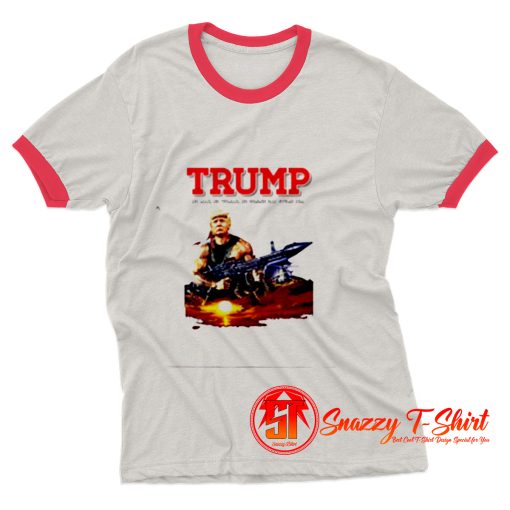 Donald Trump Slogan Joke Rambo Pun Usa American President Ringer Tee