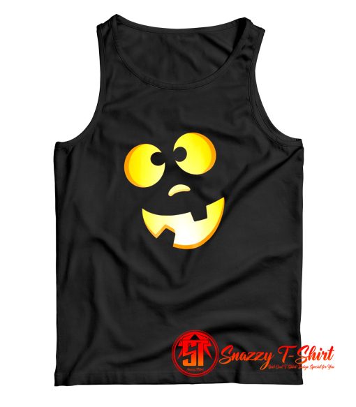 Dopey Halloween Pumpkin Jack O Lantern Face Tank Top