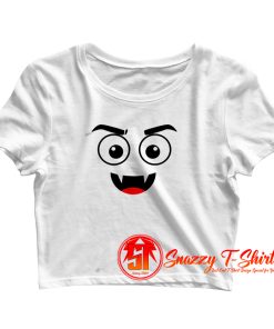 Dracula And Vampire Emoji Face Crop Top Shirt