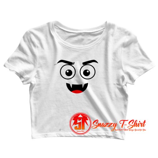 Dracula And Vampire Emoji Face Crop Top Shirt