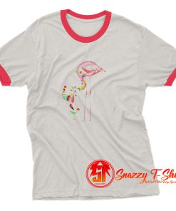 Drunk Flamingo Christmas Ringer Tee