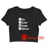 Eat Sleep Anime Repeat Funny Japanese Manga Crop Top Shirt