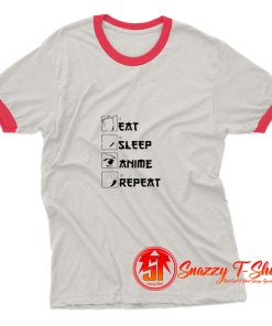 Eat Sleep Anime Repeat Ringer Tee