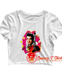 Elvis Presley The King Vintage With Guitar Crop Top Shirt