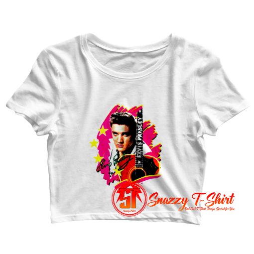 Elvis Presley The King Vintage With Guitar Crop Top Shirt