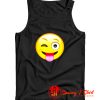 Emoticon Tongue Out Emoji with Winking Eye Smiley Tank Top