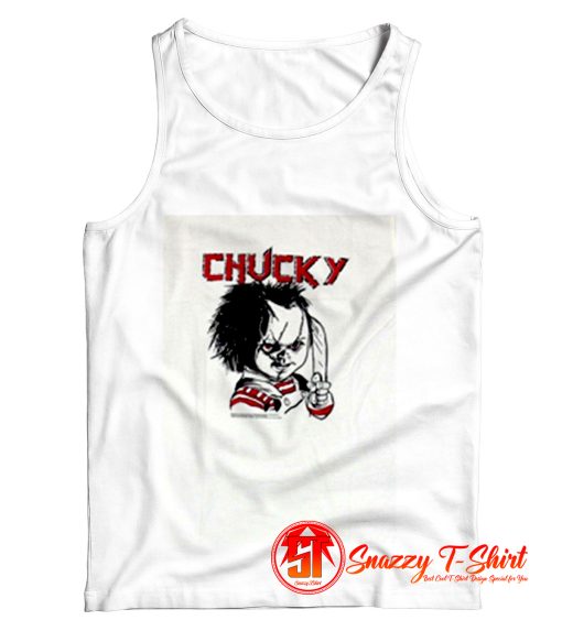 Evil Chucky Posed With Knife Drawing Image Tank Top