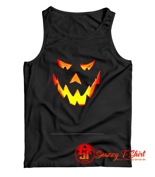 Evil Pumpkin Monster Face Halloween Tank Top