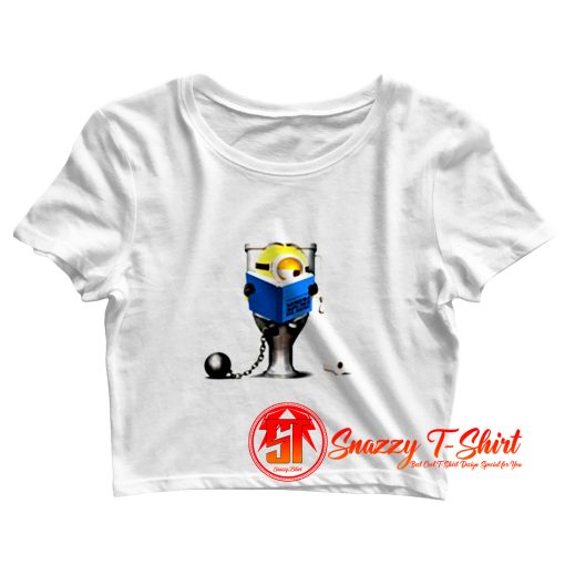 FUNNY MINIONS PRISON JAIL Crop Top Shirt