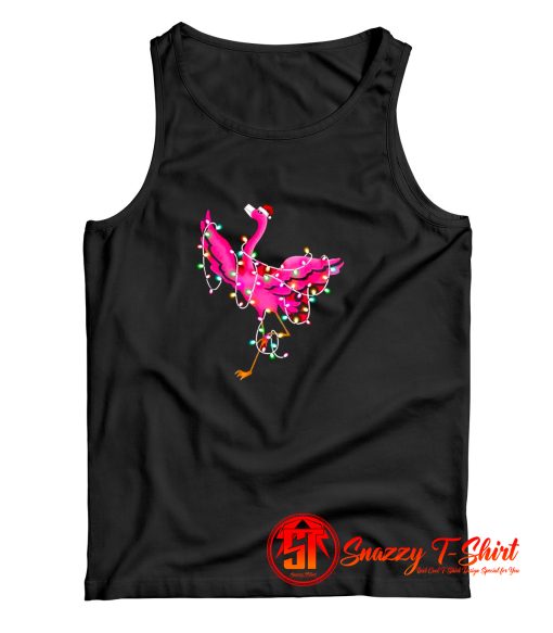 Flamingo Light Santa Tank Top