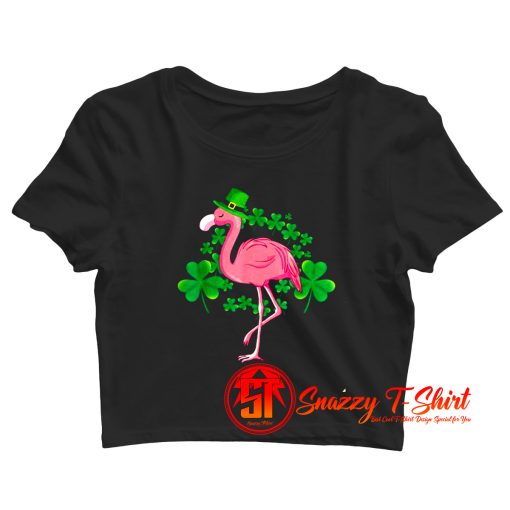 Flamingo St Patricks Day Crop Top Shirt