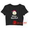 Fleece Navidad Sheep Face Santa Crop Top Shirt