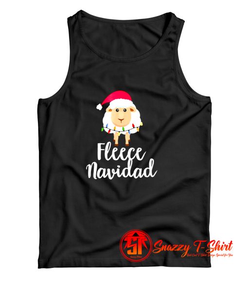 Fleece Navidad Sheep Face Santa Tank Top