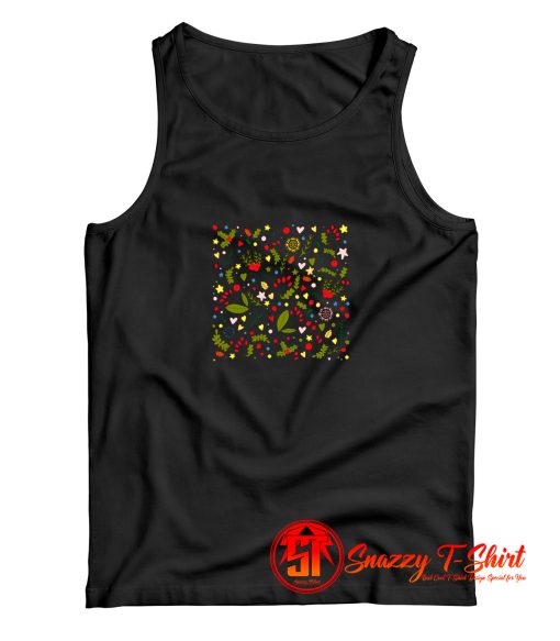 Floral Christmas Pattern Tank Top