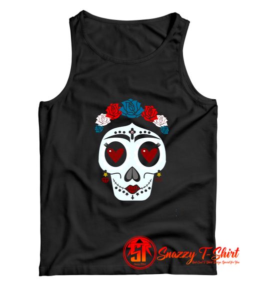 Flower Hearts Sugar Skull Tank Top