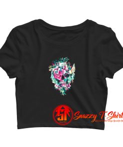 Flower Skull Crop Top Shirt