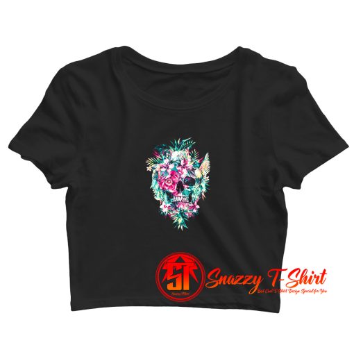 Flower Skull Crop Top Shirt