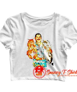 Freddie Mercury With cats Crop Top Shirt