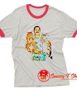 Freddie Mercury With cats Ringer Tee