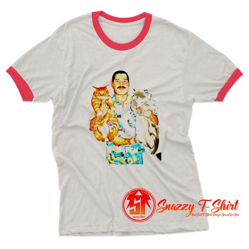 Freddie Mercury With cats Ringer Tee