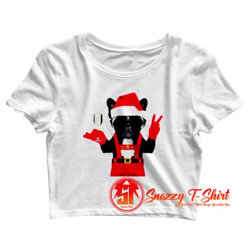 French Bulldog Santa Style Crop Top Shirt