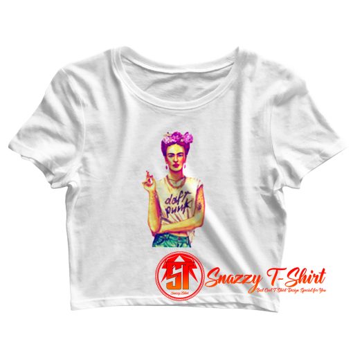 Frida Daft Punk Design Graphic Cool Crop Top Shirt