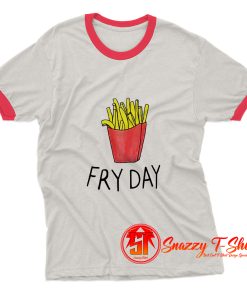 Fries Letter Print Ringer Tee