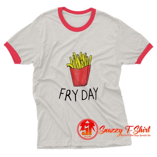 Fries Letter Print Ringer Tee