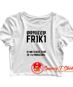 Friki Secret Code Graphic Quote Crop Top Shirt