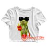 Frog Funny Cocktail Hipster Funny Crop Top Shirt