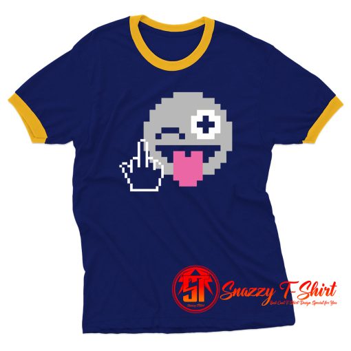 Fuck Hand Emoticon Ringer Tee