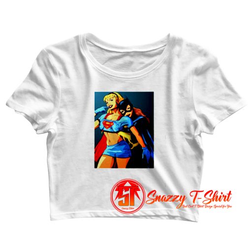 Funny Batgirl Grab Boobs Sexy Supergirl Crop Top Shirt